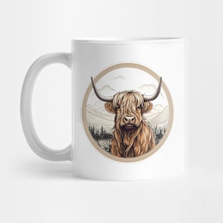 Curls and Charisma: A Scottish Cow's Portrait Tale Mug